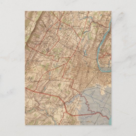 ニュージャージー州ニューアークとエリザベス ポストカード (正面)