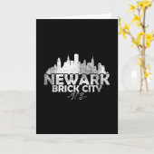 ニュージャージー州ニューアーク市 Brick City スカイライン カード (黄色い花)