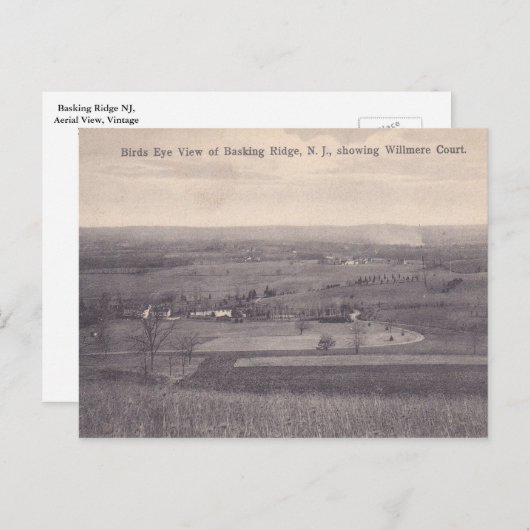 ニュージャージー州バスキングリッジ、空中景観、ヴィンテージ ポストカード (正面/裏面)