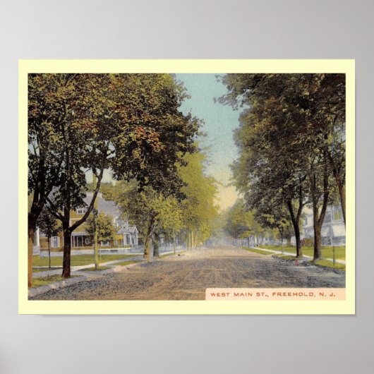 ニュージャージー州フリーホールドW.メイン・セント,ヴィンテージスタイル ポスター (正面)