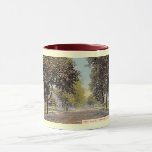 ニュージャージー州フリーホールドW.メイン・セント,ヴィンテージスタイル マグカップ (中央)