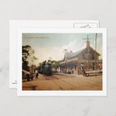 ニュージャージー州ブルームフィールド駅ヴィンテージ ポストカード (正面/裏面)