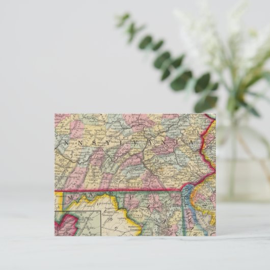 ニュージャージー州ペンシルベニアの郡地図 ポストカード (スタンド正面)