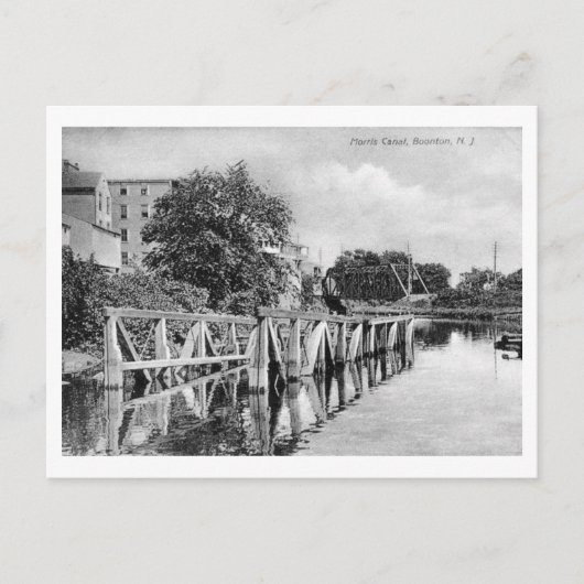 ニュージャージー州ボントンのモリス運河ヴィンテージ ポストカード (正面)