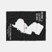 ニュージャージー州マップ名前をカスタムする、都市、色 フリースブランケット (正面(横))