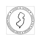 ニュージャージー州マップ差出人住所ウッドアートスタンプ ラバースタンプ (インプリント)