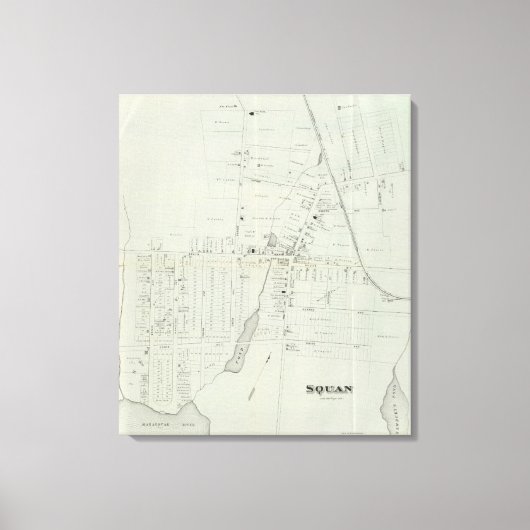 ニュージャージー州マナスクアンの地図 キャンバスプリント (正面)