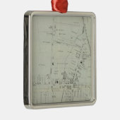 ニュージャージー州マナスクアンの地図 メタルオーナメント (右)