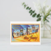 ニュージャージー州メイ岬からのヴィンテージの挨拶 ポストカード (スタンド正面)