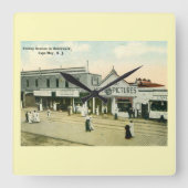 ニュージャージー州メイ岬ボードウォークヴィンテージ スクエア壁時計 (正面)