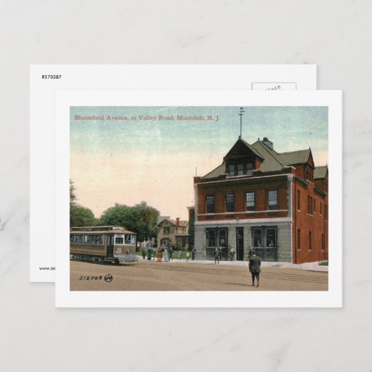 ニュージャージー州モントクレアのトロリーヴィンテージ ポストカード (正面/裏面)