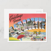 ニュージャージー州ラバレットヴィンテージビッグ・レター ポストカード (正面/裏面)