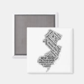 ニュージャージー州ワードクラウド マグネット (正面/裏面)