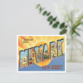 ニュージャージー州ヴィンテージ旅行ニューアークからの挨拶 ポストカード (スタンド正面)