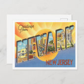 ニュージャージー州ヴィンテージ旅行ニューアークからの挨拶 ポストカード (正面/裏面)