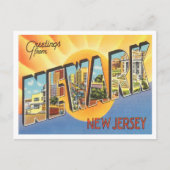 ニュージャージー州ヴィンテージ旅行ニューアークからの挨拶 ポストカード (正面)