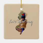 ニュージャージー州写真の挿入と町名 セラミックオーナメント (裏面)