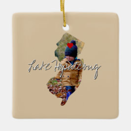 ニュージャージー州写真の挿入と町名 セラミックオーナメント