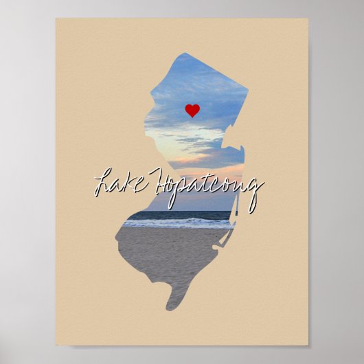 ニュージャージー州写真の挿入と町名 ポスター (正面)