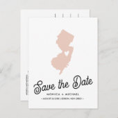 ニュージャージー州宛先ウェディング任意の色 案内ポストカード (正面/裏面)