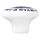 ニュージャージー州州赤白青タイポグラフィ セラミックノブ (側面)