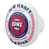 ニュージャージー州州赤白青タイポグラフィ セラミックノブ (右)
