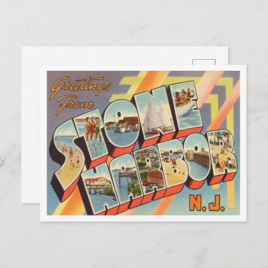 ニュージャージー州旅行ストーンハーバーからのご挨拶 ポストカード (正面/裏面)