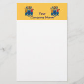 ニュージャージー州旗が貼られた文房具 便箋 (正面)