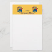 ニュージャージー州旗が貼られた文房具 便箋 (正面/裏面)