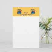 ニュージャージー州旗が貼られた文房具 便箋 (スタンド正面)