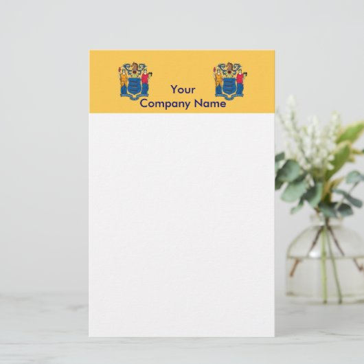 ニュージャージー州旗が貼られた文房具 便箋 (スタンド正面)