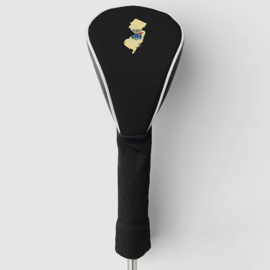 ニュージャージー州旗と地図 ゴルフヘッドカバー (正面)