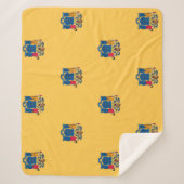 ニュージャージー州旗と愛国心のあるシェルパ毛布 シェルパブランケット (正面)