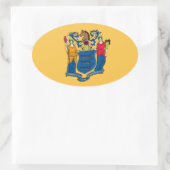 ニュージャージー州旗のシール 楕円形シール (バッグ)