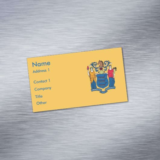 ニュージャージー州旗を持つ名刺マグネット マグネット名刺 (インサイチュ)