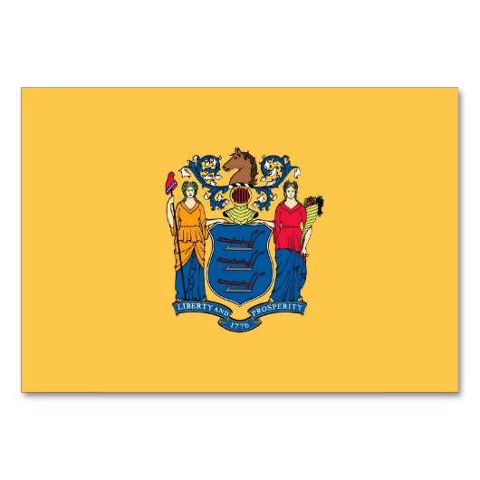 ニュージャージー州旗を持つ愛国的なテーブルカード テーブルナンバー (裏面)