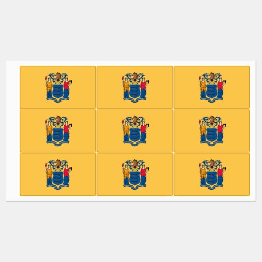 ニュージャージー州旗を持つ愛国的なラベル州 ラベル (シート)