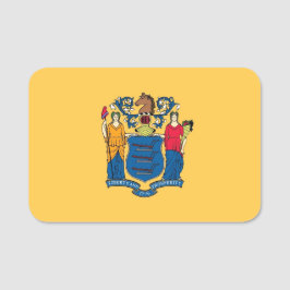 ニュージャージー州旗を持つ愛国的な名前タグ 名札