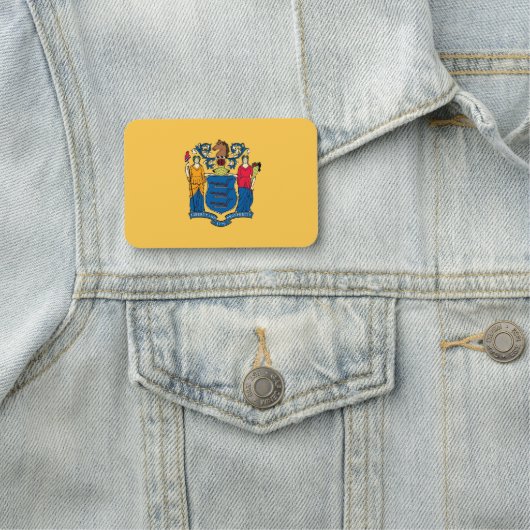 ニュージャージー州旗を持つ愛国的な名前タグ 名札 (インサイチュ)
