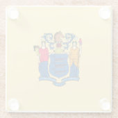 ニュージャージー州旗デザイン装飾 ガラスコースター (裏面)