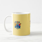 ニュージャージー州旗デザイン装飾 コーヒーマグカップ (左)