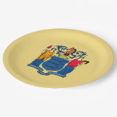 ニュージャージー州旗デザイン装飾 ペーパープレート (アングル)