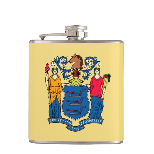 ニュージャージー州旗デザイン フラスク (正面)