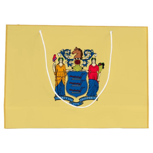 ニュージャージー州旗デザイン ラージペーパーバッグ (裏面)