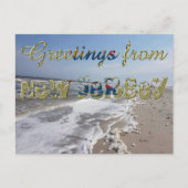 ニュージャージー州旗ハートUSAからの挨拶 ポストカード (正面)