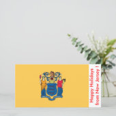 ニュージャージー州旗、アメリカからのハッピーホリデー シーズンカード (スタンド正面)