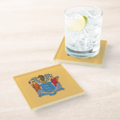 ニュージャージー州旗 ガラスコースター (アングル)