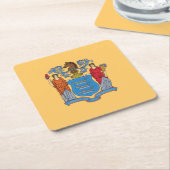 ニュージャージー州旗 スクエアペーパーコースター (アングル)