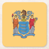 ニュージャージー州旗 スクエアペーパーコースター (正面)