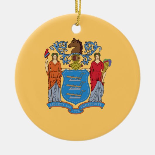 ニュージャージー州旗 セラミックオーナメント (正面)